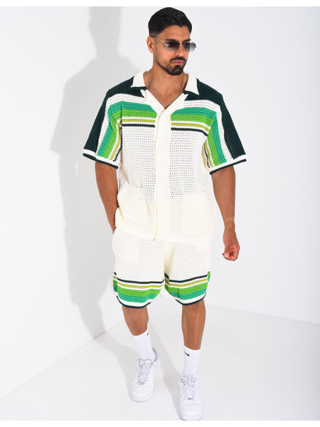 Ensemble ajouré short et chemise