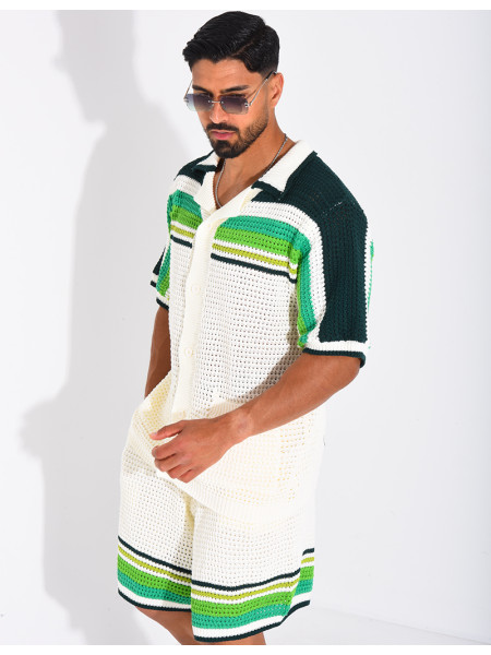 Ensemble ajouré short et chemise