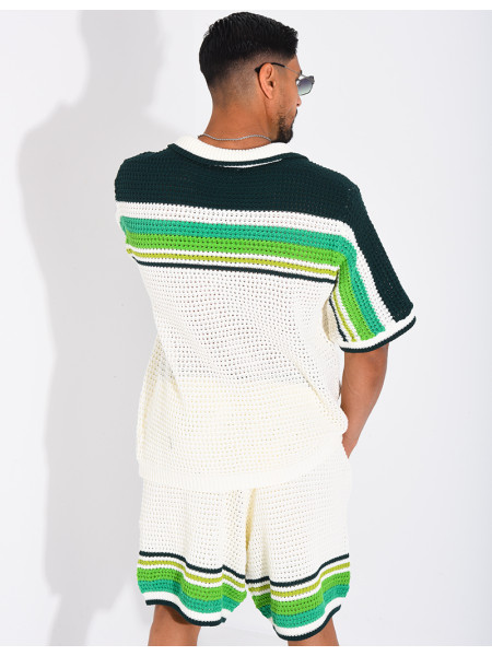 Ensemble ajouré short et chemise