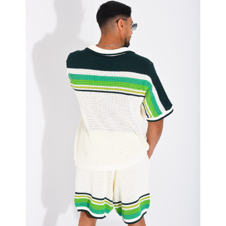 Ensemble ajouré short et chemise