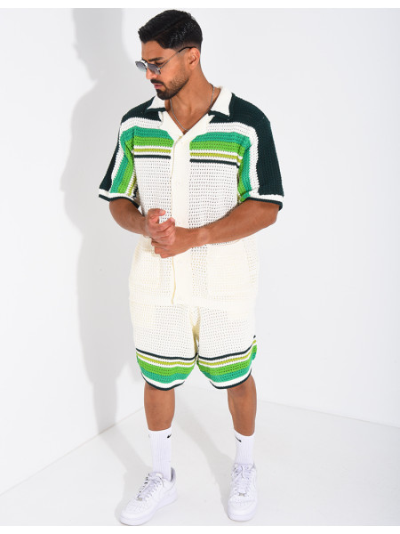 Ensemble ajouré short et chemise