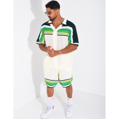 Ensemble ajouré short et chemise