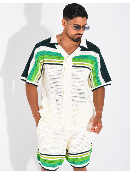 Ensemble ajouré short et chemise