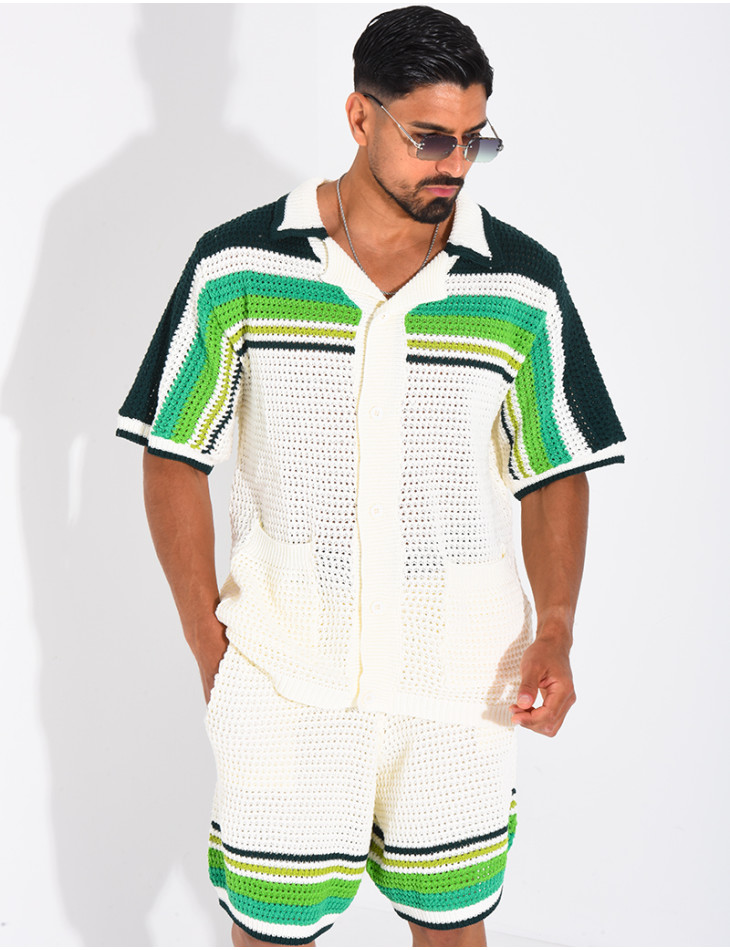 Ensemble ajouré short et chemise