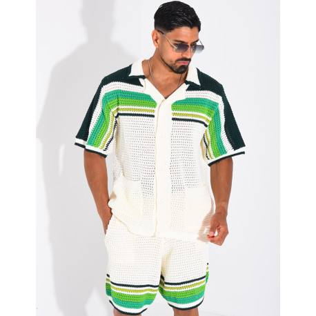 Ensemble ajouré short et chemise