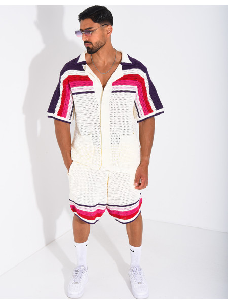 Ensemble ajouré short et chemise