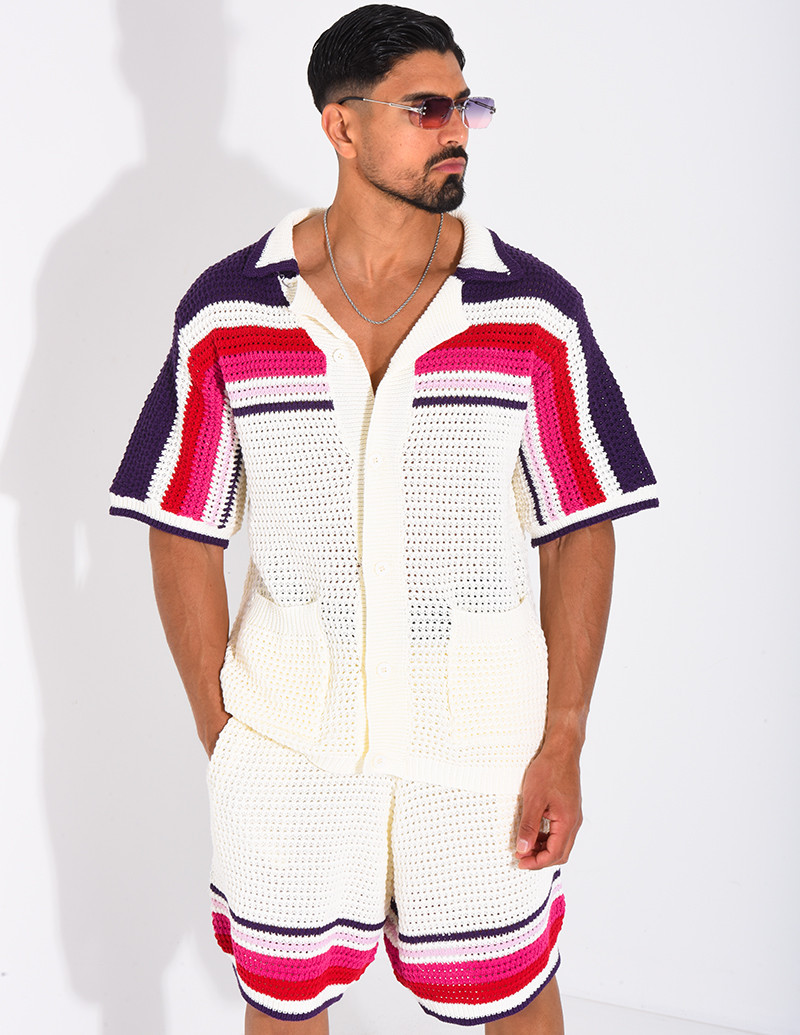 Ensemble ajouré short et...