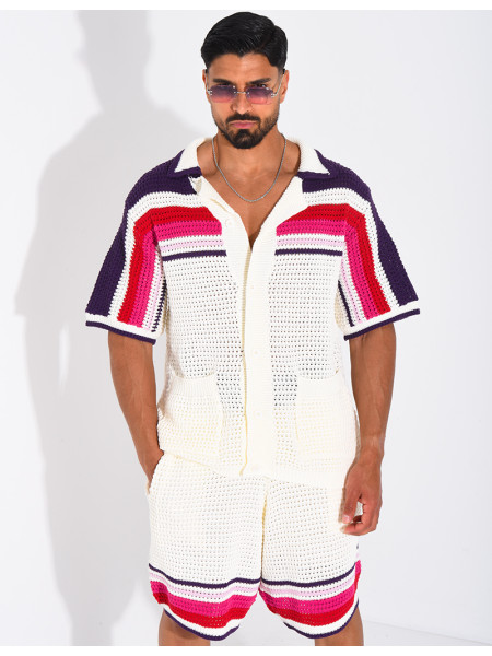 Ensemble ajouré short et chemise