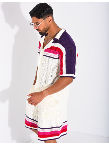 Ensemble ajouré short et chemise