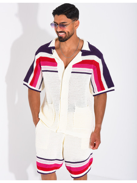 Ensemble ajouré short et chemise