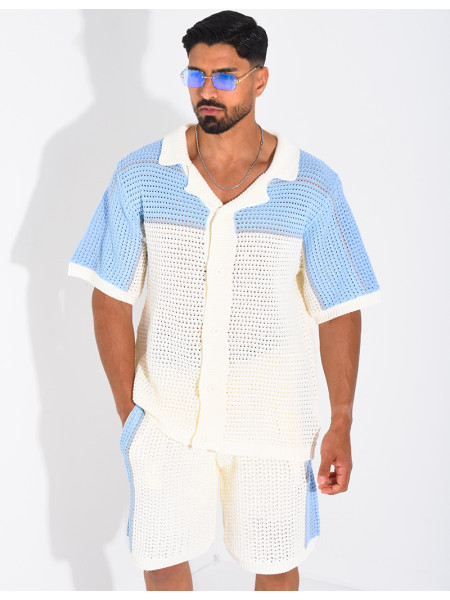 Ensemble ajouré short et chemise