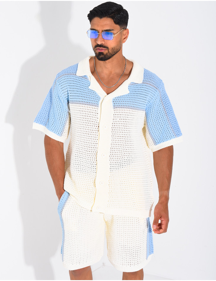 Ensemble ajouré short et chemise