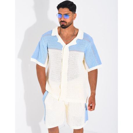 Ensemble ajouré short et chemise