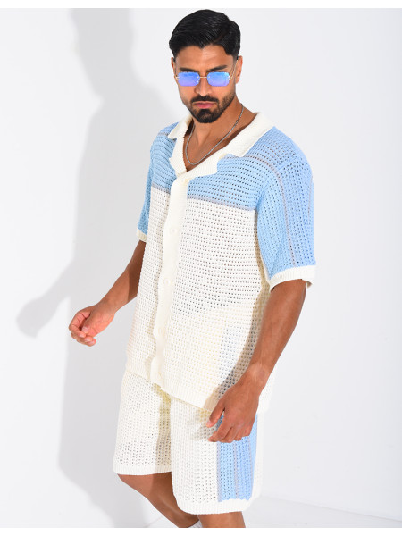 Ensemble ajouré short et chemise
