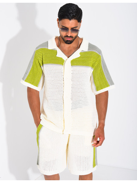 Ensemble ajouré short et chemise