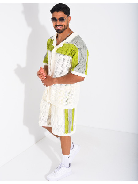 Ensemble ajouré short et chemise