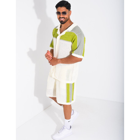 Ensemble ajouré short et chemise