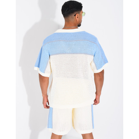 Ensemble ajouré short et chemise