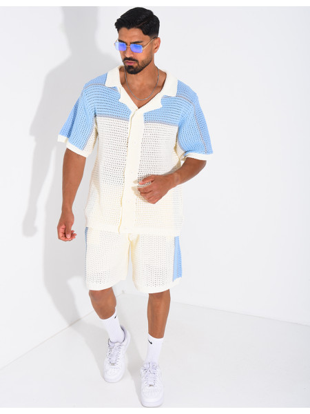 Ensemble ajouré short et chemise