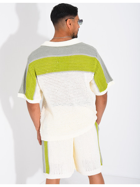 Ensemble ajouré short et chemise