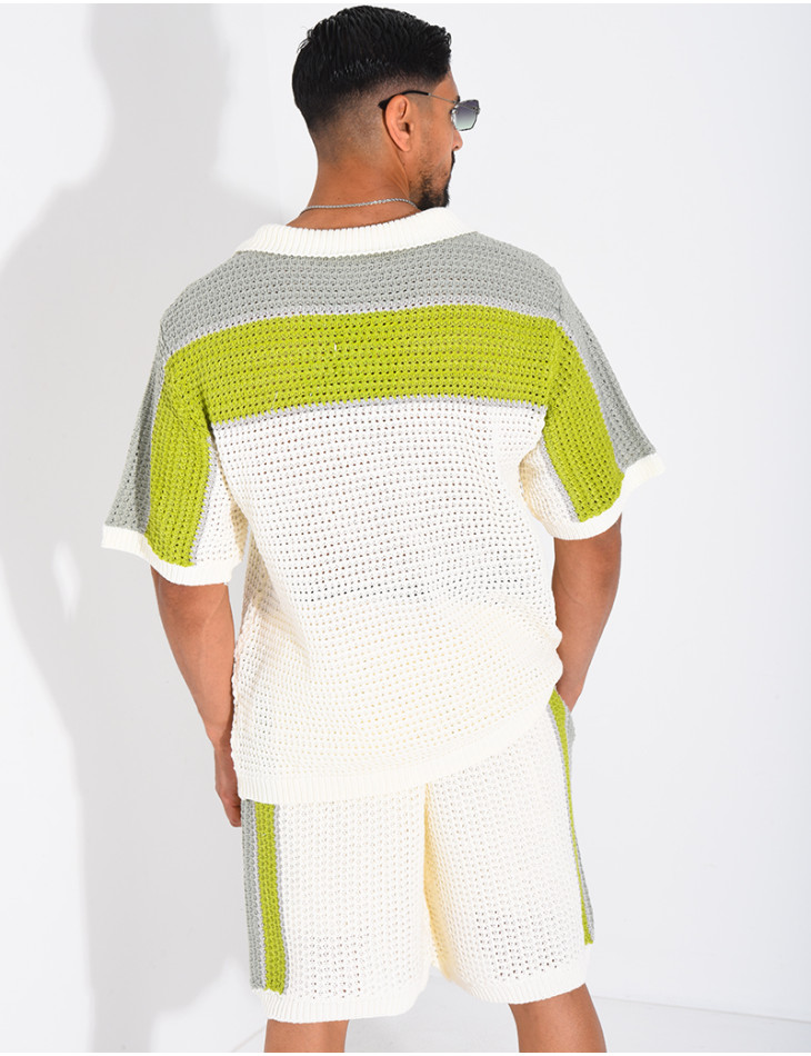 Ensemble ajouré short et chemise