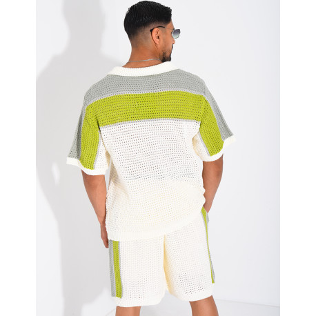 Ensemble ajouré short et chemise