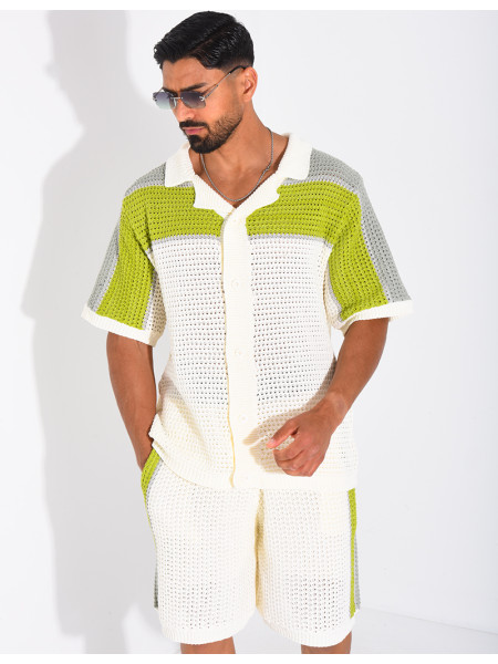 Ensemble ajouré short et chemise