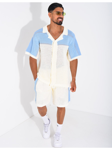 Ensemble ajouré short et chemise