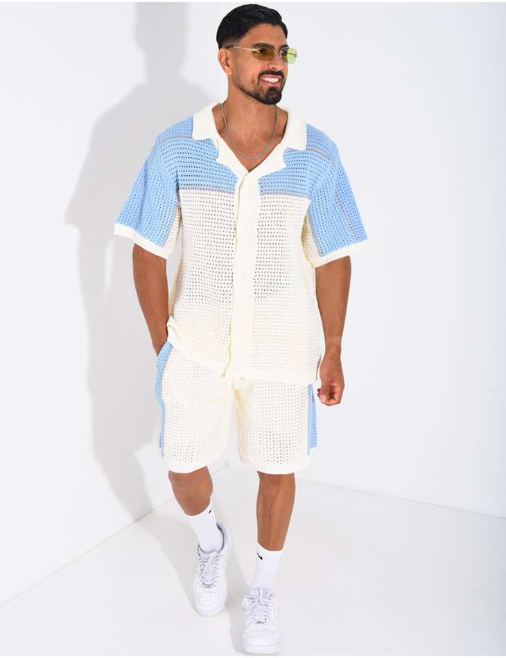 Ensemble ajouré short et chemise