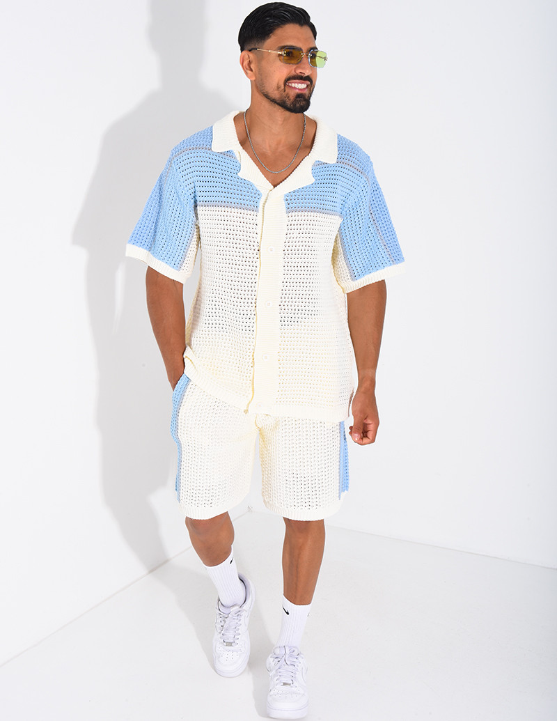 Ensemble ajouré short et...