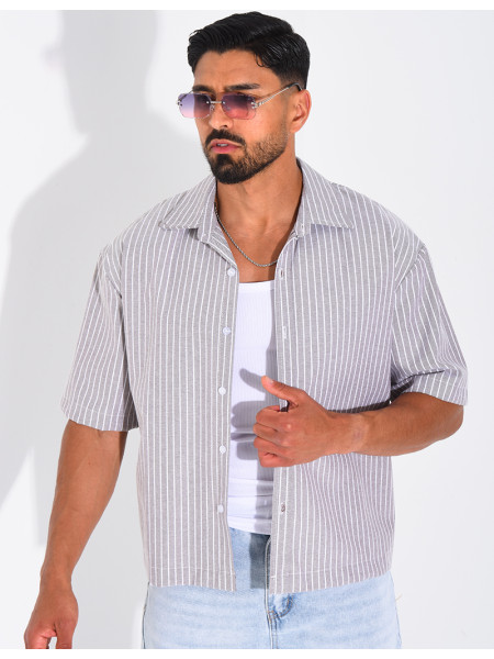 Chemise manches courtes à rayures