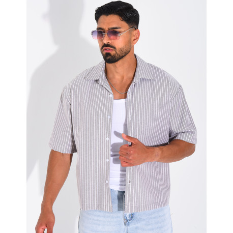 Chemise manches courtes à rayures