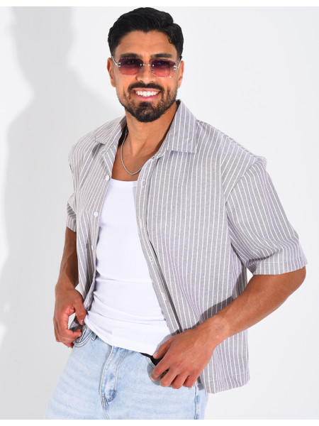 Chemise manches courtes à rayures