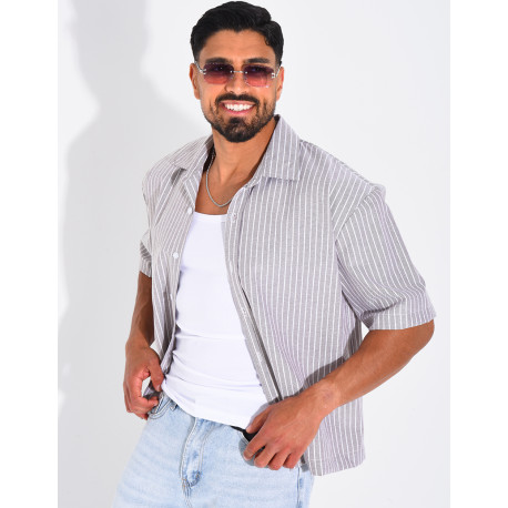 Chemise manches courtes à rayures