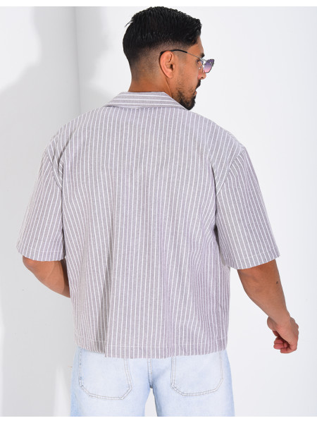 Chemise manches courtes à rayures