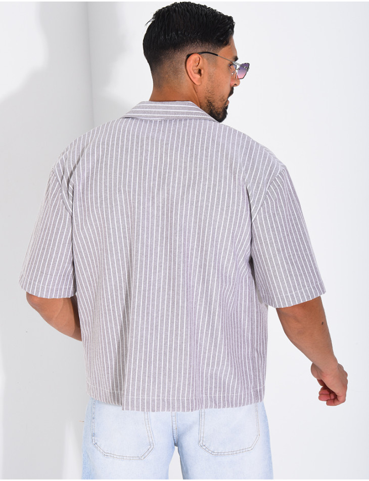 Chemise manches courtes à rayures