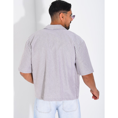 Chemise manches courtes à rayures
