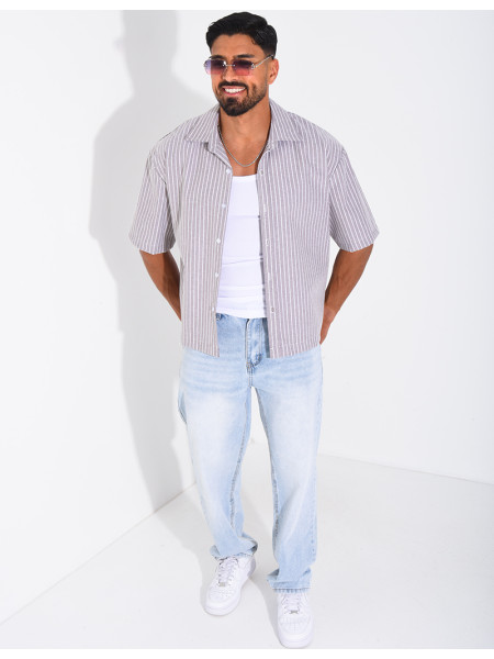 Chemise manches courtes à rayures