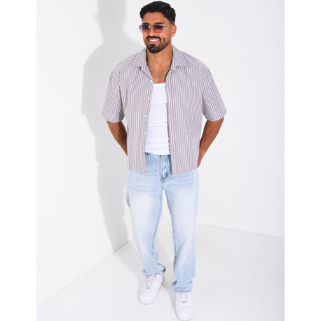 Chemise manches courtes à rayures