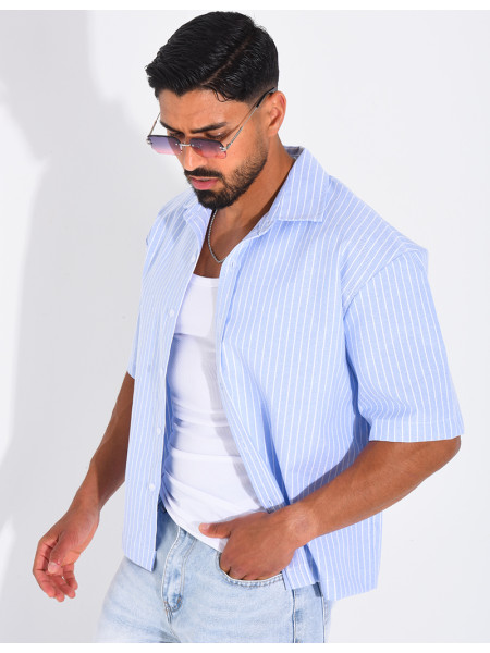 Chemise manches courtes à rayures