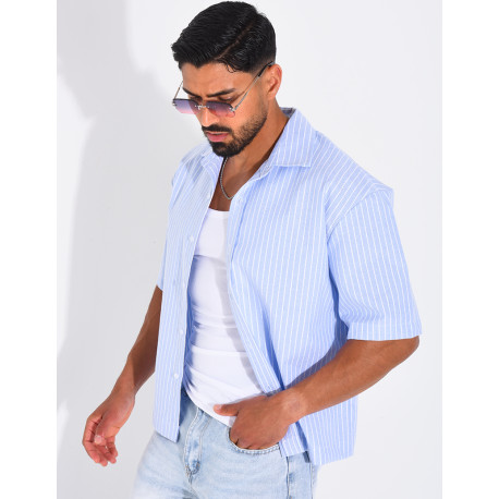 Chemise manches courtes à rayures