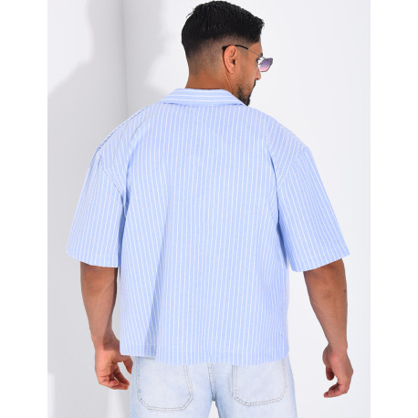 Chemise manches courtes à rayures