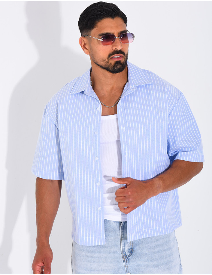 Chemise manches courtes à rayures