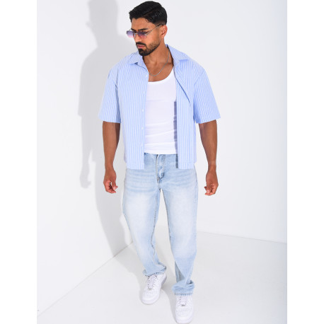 Chemise manches courtes à rayures