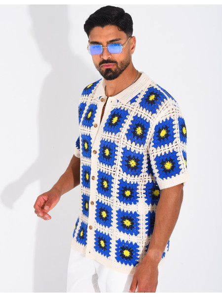 Chemise ajourée à motifs