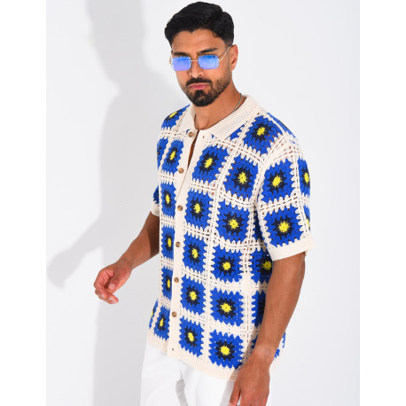 Chemise ajourée à motifs