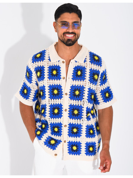 Chemise ajourée à motifs
