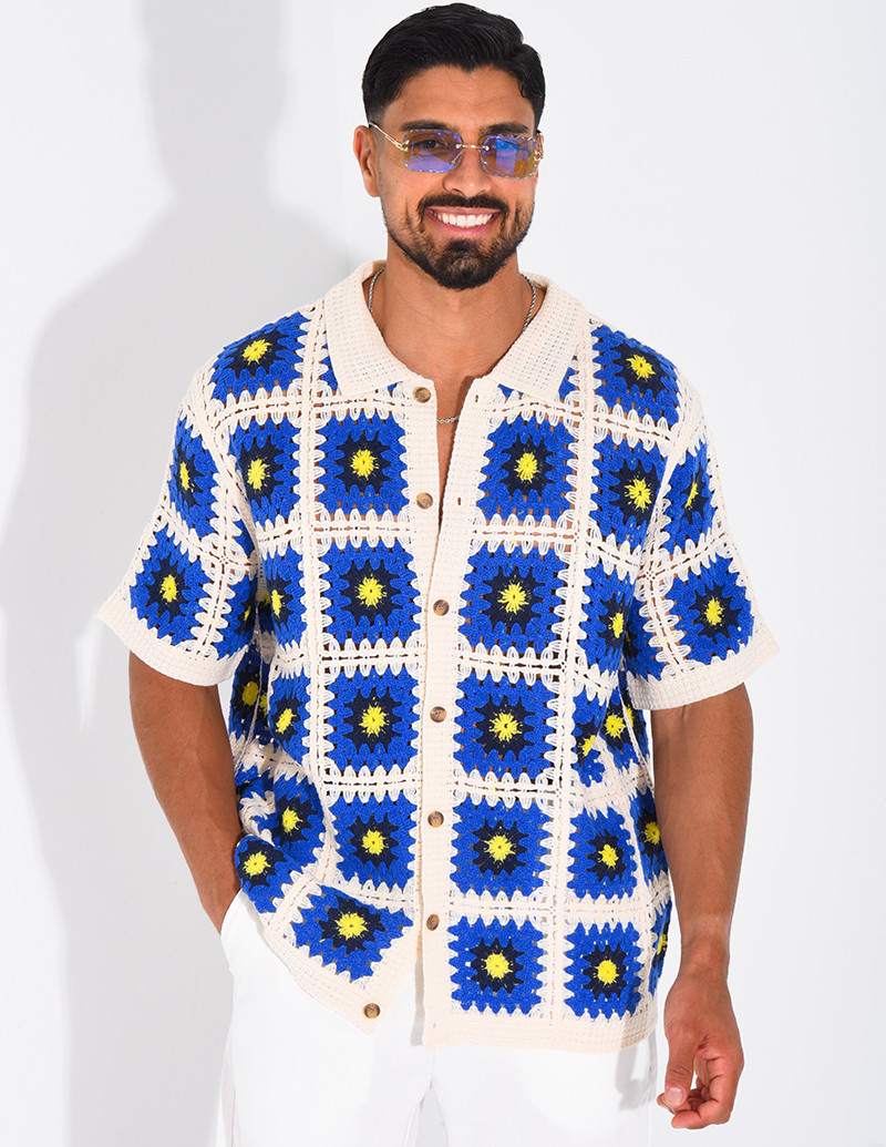 Chemise ajourée à motifs