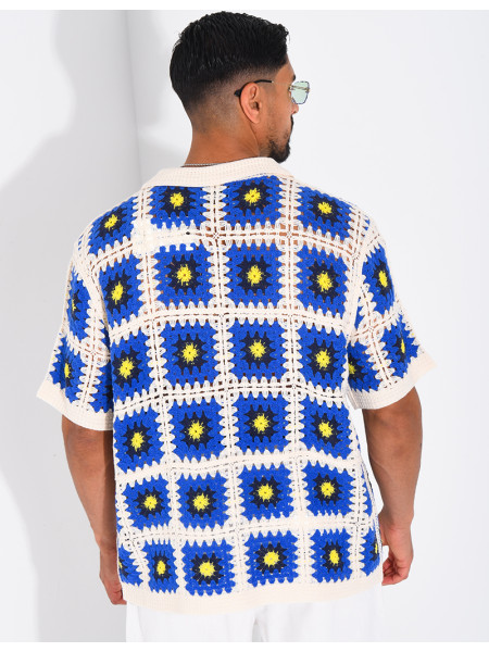 Chemise ajourée à motifs