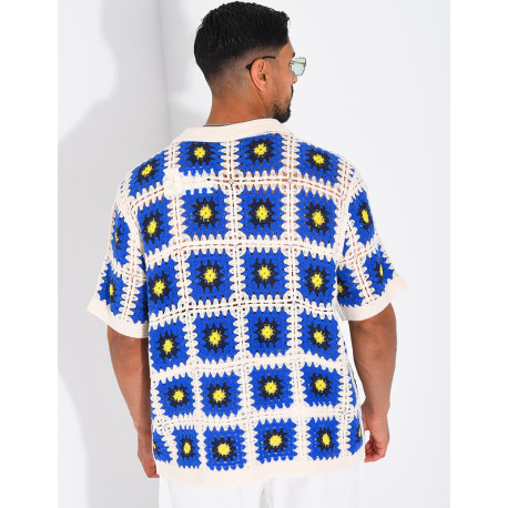 Chemise ajourée à motifs